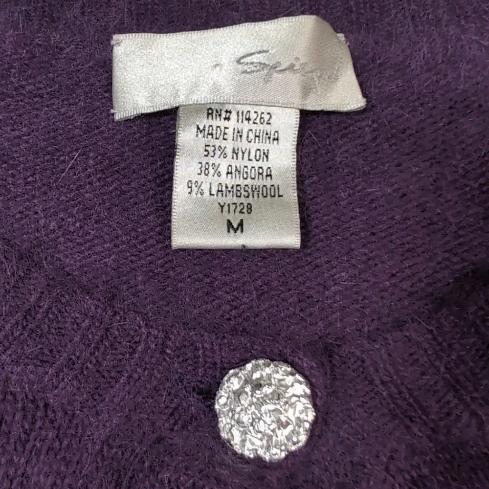 Spiegel Purple Angora‎ Lambswool Shrug Cardigan M Soft Coquette Balletcore Crop